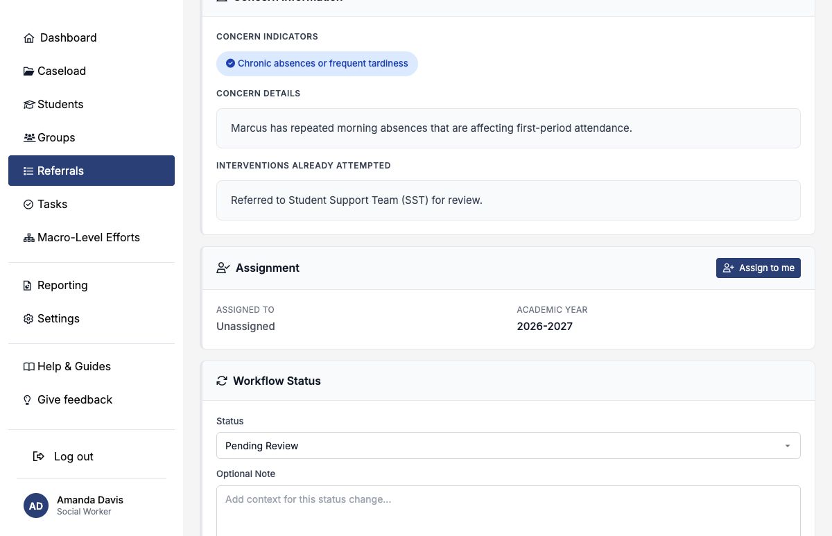 Unassigned inbound referral Assignment card with the Assign to me button